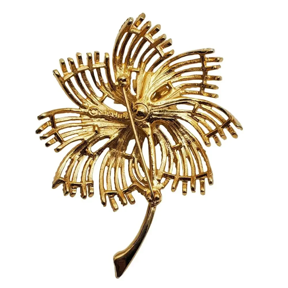 Sarah Coventry Fireworks Brooch Multi Color Rhinestone Starburst Celestial Pin